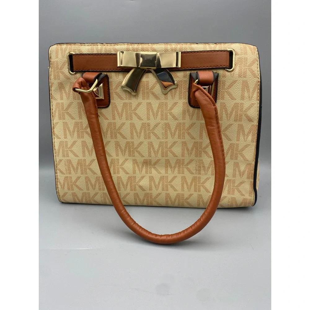 Women's Mary King Monogram Satchel Bag Bow Detail Top Handle Purse‎